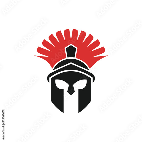 spartan and gladiator helmet logo design vector icon with creative idea