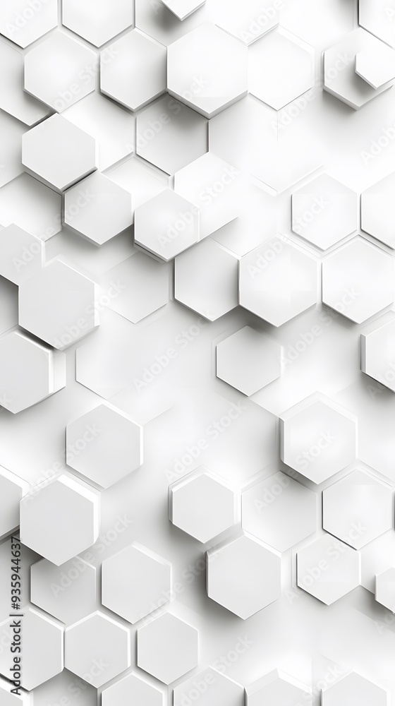 3D White Hexagons on White Background, Abstract Image, Texture, Pattern, Wallpaper, Cover and Screen of Smartphone, Cell Phone, Computer, Laptop, 9:16 and 16:9 Format 3D White Hexagons on White Background, Abstract Image, Texture, Pattern, Wallpaper, Cover and Screen of Smartphone, Cell Phone, Computer, Laptop, 9:16 and 16:9 Format