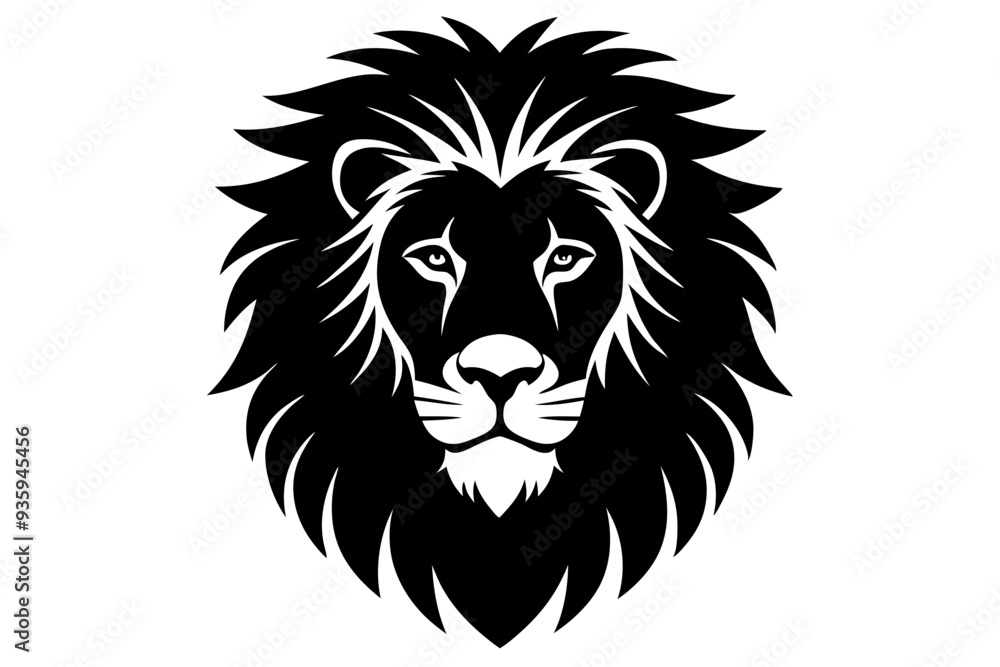 Obraz premium Lion Silhouette Vector Illustration on white background. Lion icon, vector , logo.
