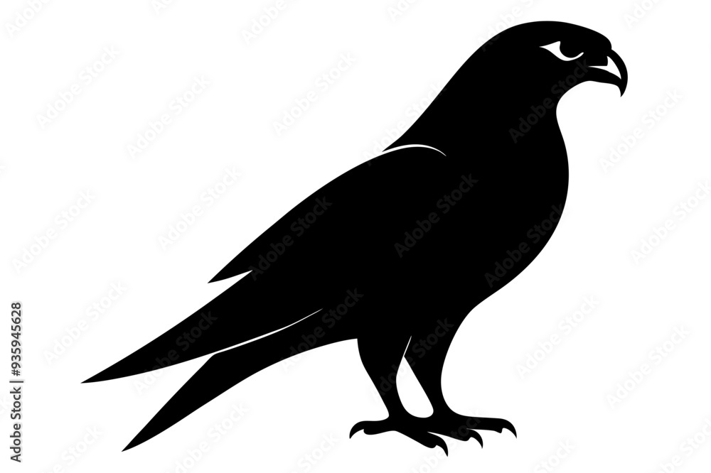 Fototapeta premium Falcon Silhouette Vector Illustration on white background. Falcon icon, vector , logo.