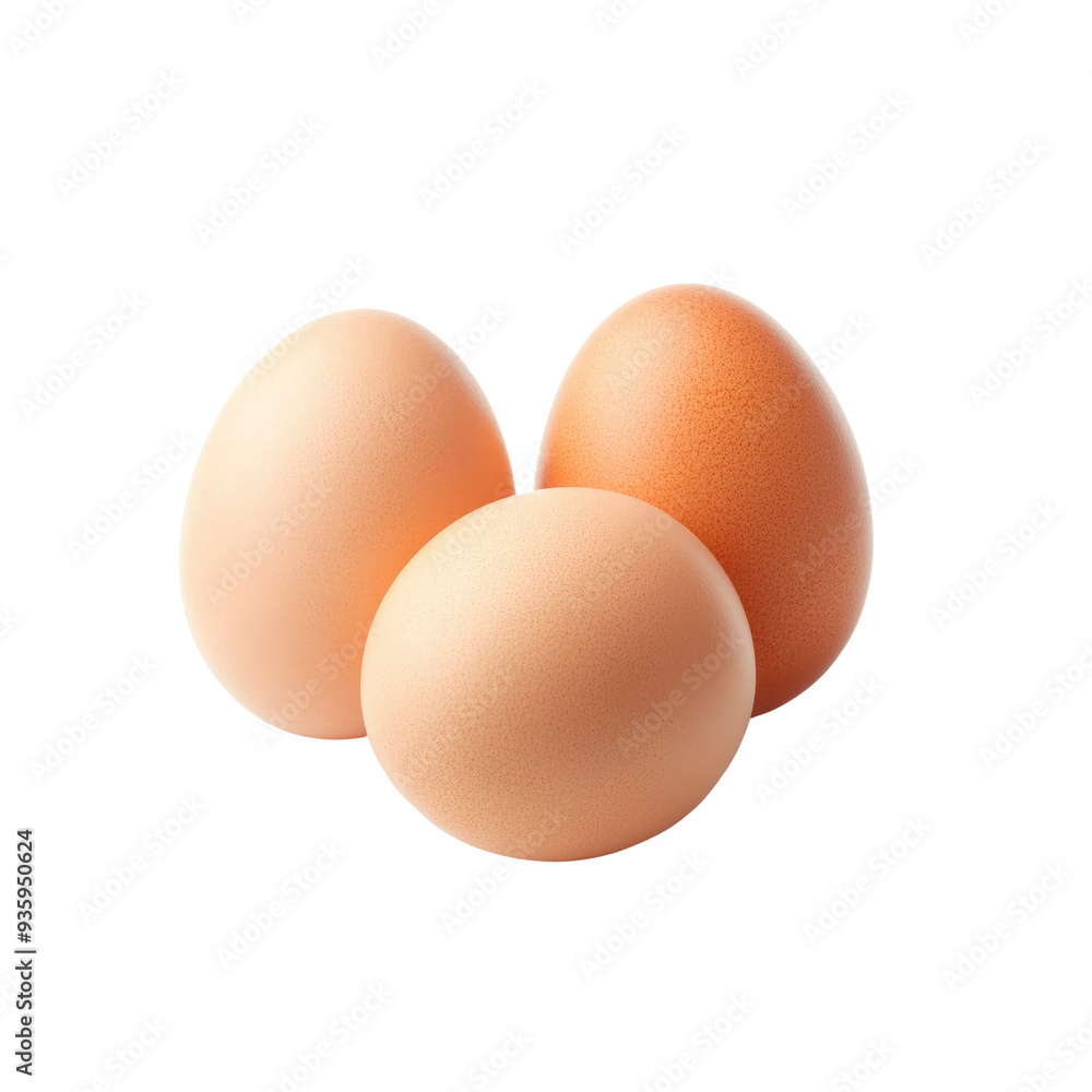 Three Brown Eggs Isolated on White Background Three Brown Eggs Isolated on White Background