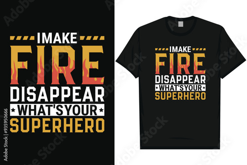 Best firefighter fire rescue typography graphics tshirt design