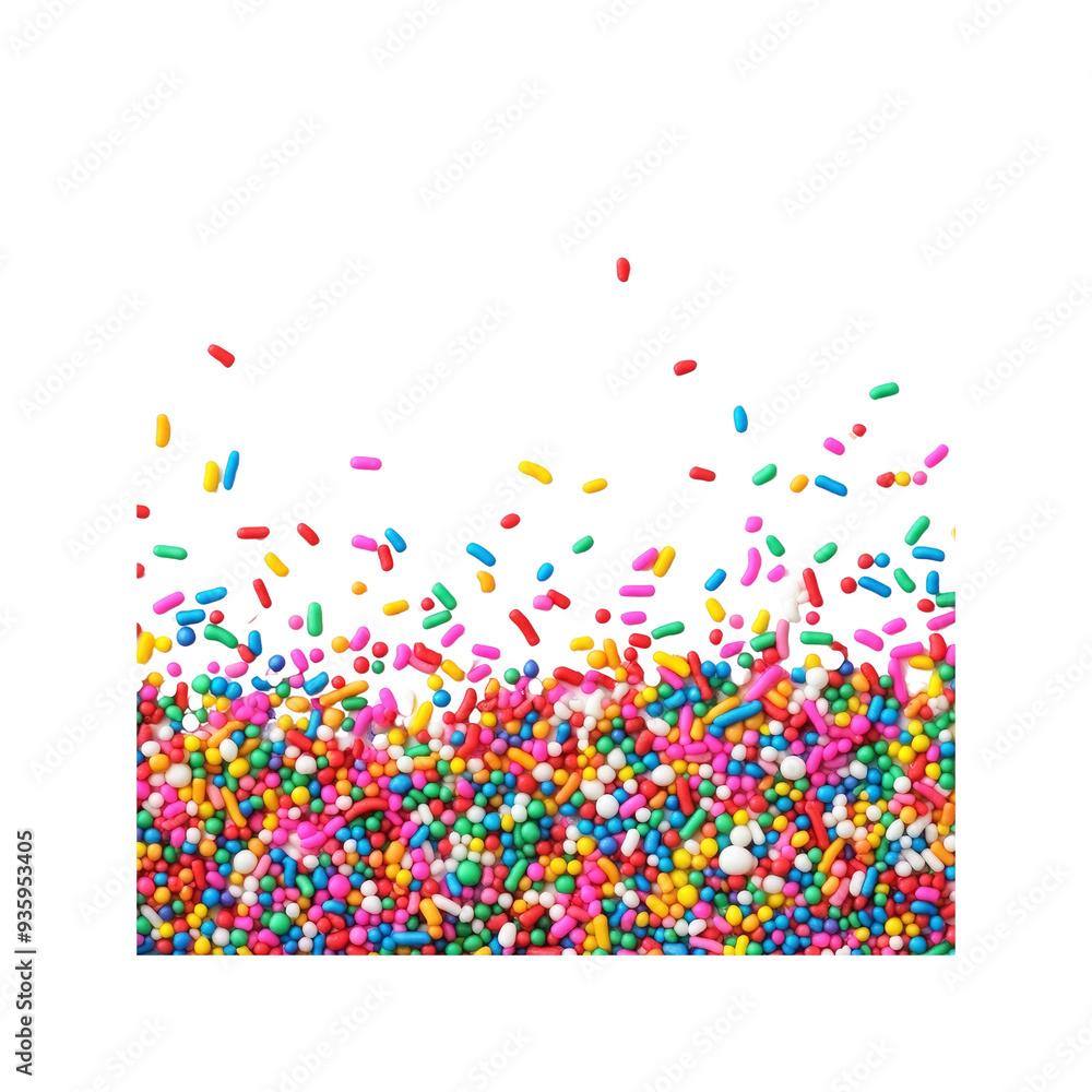 Obraz premium Colorful Sprinkles on Black Background