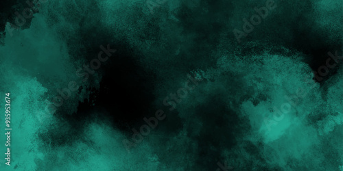 abstract cloud and vapor texture background. Black and blue smoke aquarelle smudge illustration smooth grungy smokey light pastel colors ink glow. Teal color powder explosion .