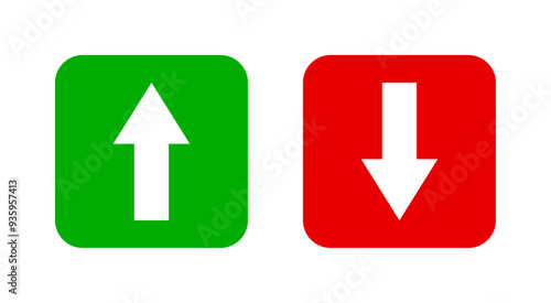 Green arrow up and red arrow down icon