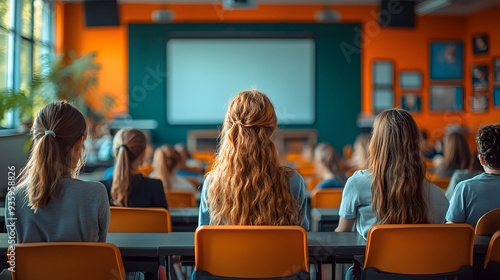 High-resolution scene of a school performance meeting with parents and educators.