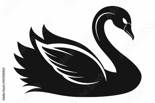 swan silhouette vector illustration