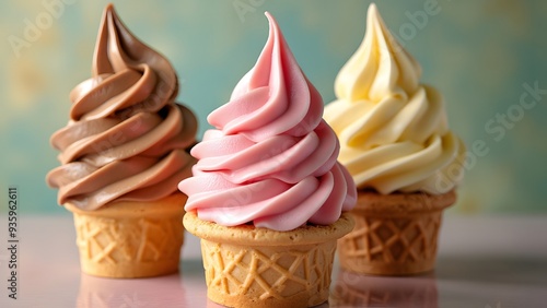 Delightful Ice Cream Cones Bursting with Vibrant Colors