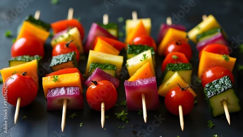 Vibrant Vegetable Skewers: A Delightful Colorful Snack or Appetizer