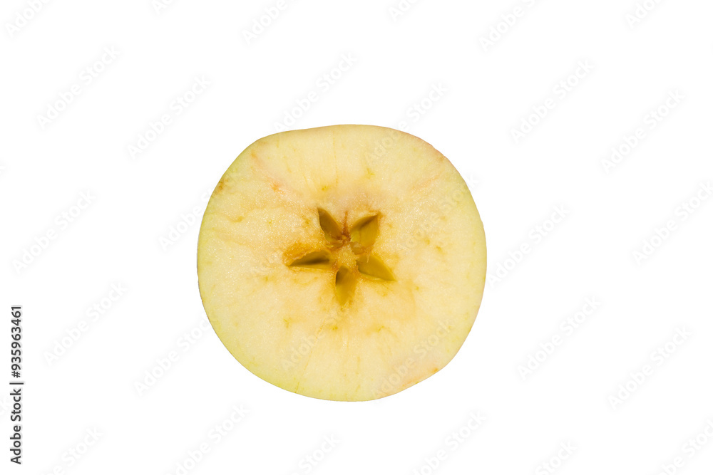 apple slice apple cut in half on a white background apple slice apple cut in half on a white background