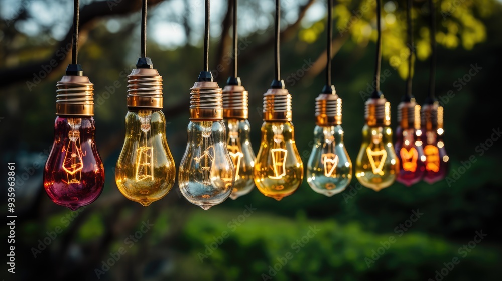 Obraz premium bulbs in the wind HD 8K wallpaper Stock Photographic Image 