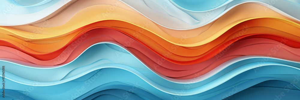 A paper cut waves backdrop with copy space. A paper cut waves backdrop with copy space.