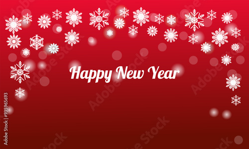  Happy new year banner, snowflake, winter backgroundred christmas background