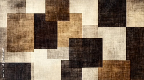 Abstract Geometric Pattern in Brown and Beige Tones.