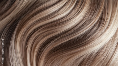 Close-up view of flowing blonde hair with soft waves and natural highlights reflecting light beautifully.