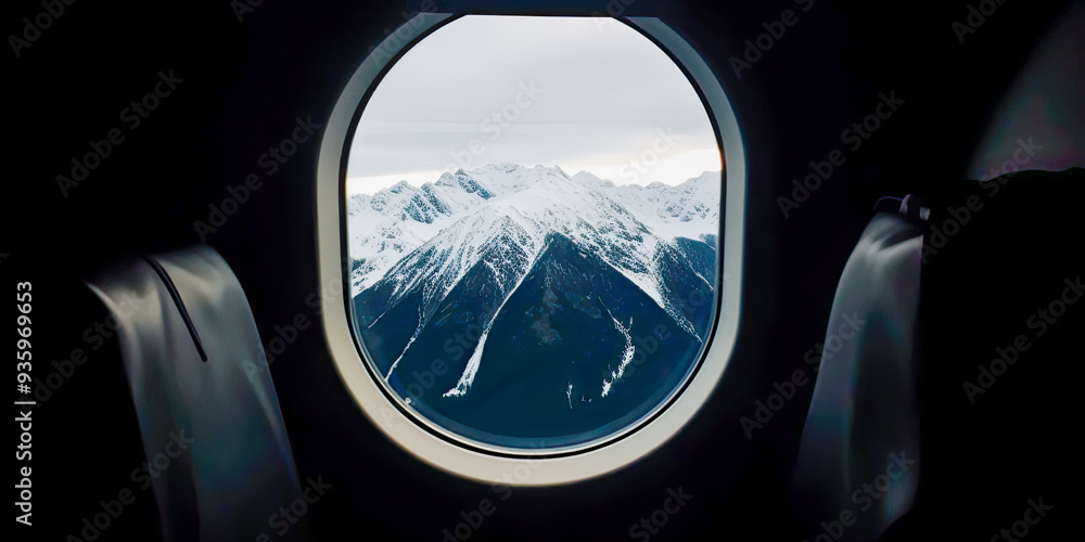 Airplane seat with a great view from the window Airplane seat with a great view from the window