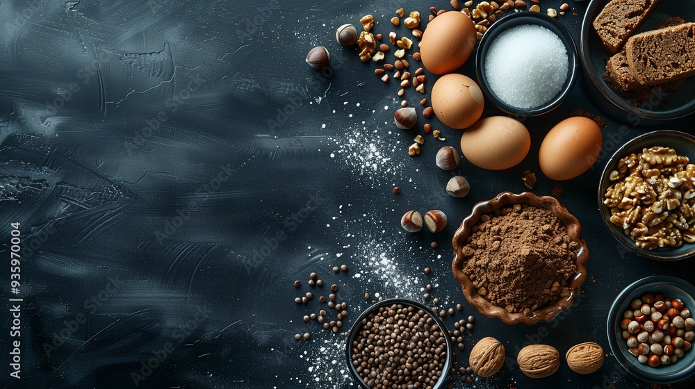 Baking Ingredients Flat Lay Baking Ingredients Flat Lay