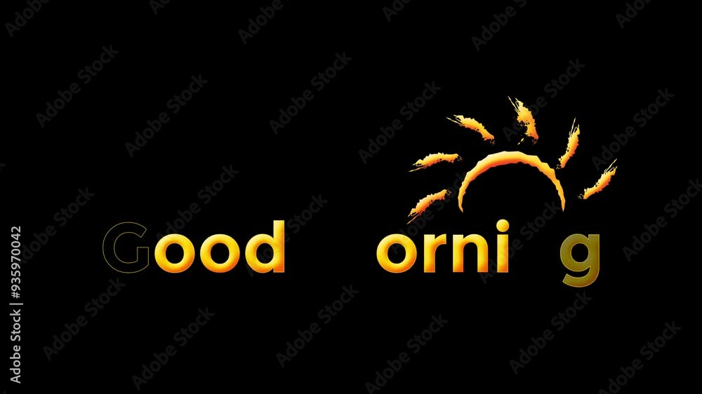 Good Morning text animation on black screen , 4K Footage video Good Morning text animation on black screen , 4K Footage video
