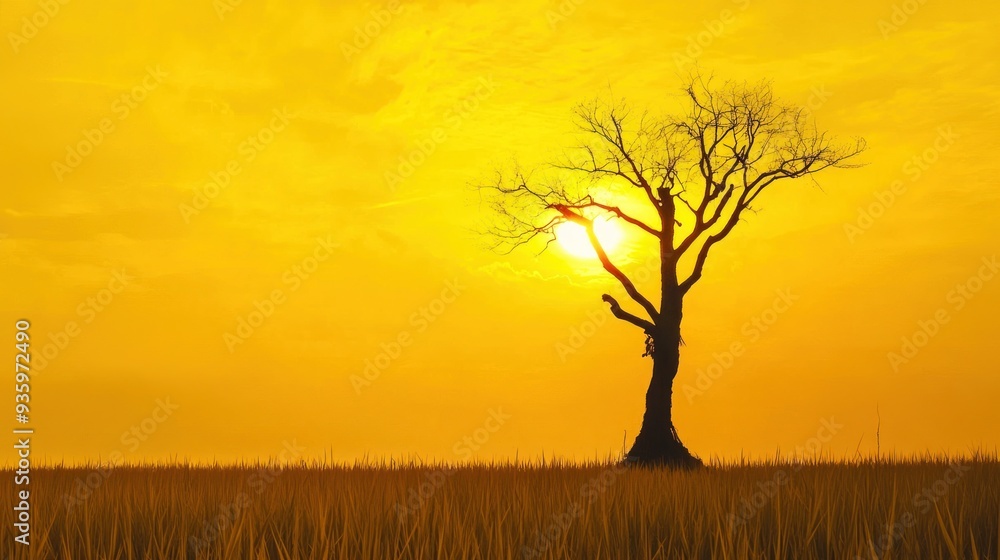 Silhouette of a Tree at Sunset Silhouette of a Tree at Sunset