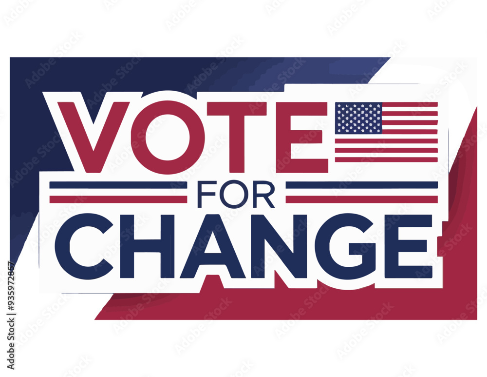 Fototapeta premium Patriotic Vector Logo: Vote for Change