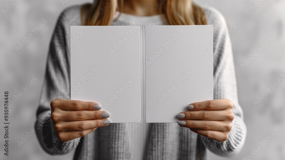 Person Holding Blank White Pages Person Holding Blank White Pages