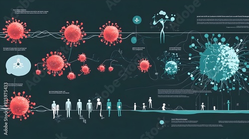 Detailed Diagram Illustrating the Life Cycle and Transmission of a Virus that Causes Diarrheal Illness Designed for Educational and Informative Purposes with Space for Annotations photo