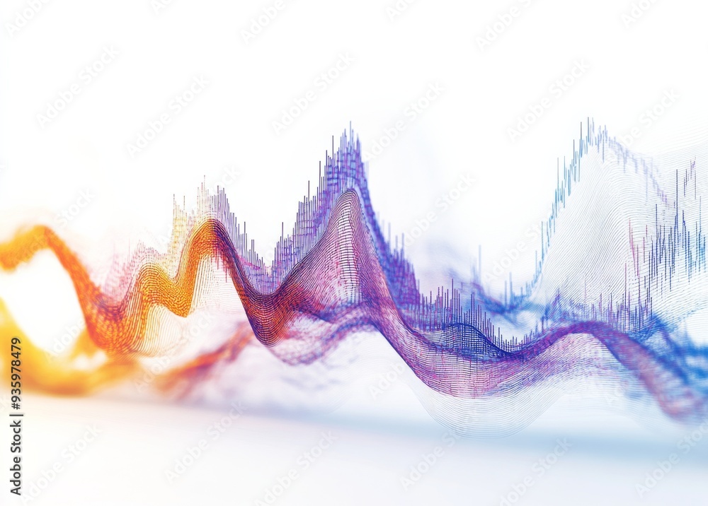 Abstract Stock Market Charts and Graphs on a White Background with Blurred, Glassy Textures in Multiple Colors Abstract Stock Market Charts and Graphs on a White Background with Blurred, Glassy Textures in Multiple Colors