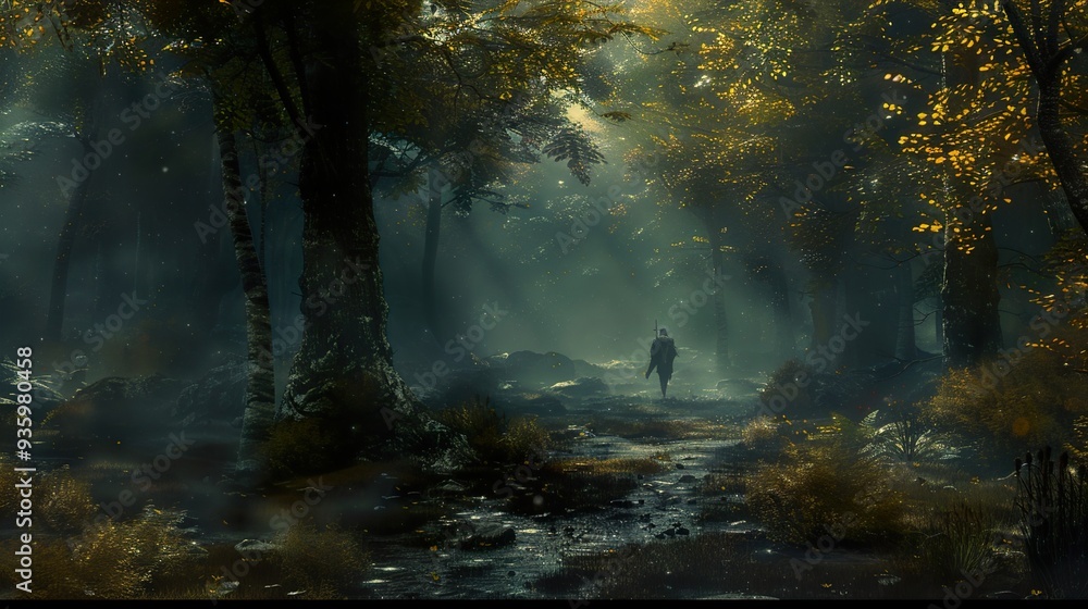 Enchanted Forest Path: A Journey Through Mist and Sunlight Enchanted Forest Path: A Journey Through Mist and Sunlight