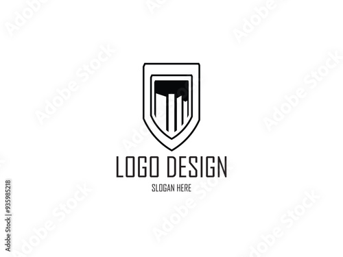 real state logo, city town logo, modern logo template design