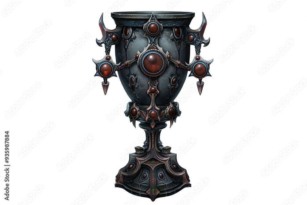 A beautifully crafted ornate goblet with intricate designs and gemstones, perfect for adding elegance to any decor. A beautifully crafted ornate goblet with intricate designs and gemstones, perfect for adding elegance to any decor.
