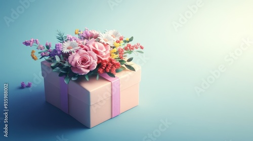 Gift Box with Flowers