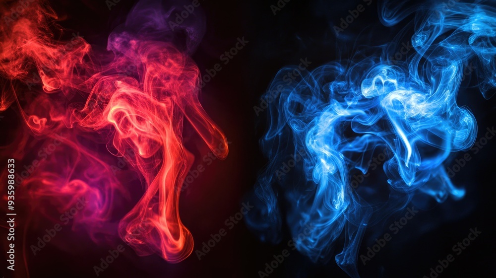 Blue smoke vs red smoke abstract - Blue smoke vs red smoke abstract -