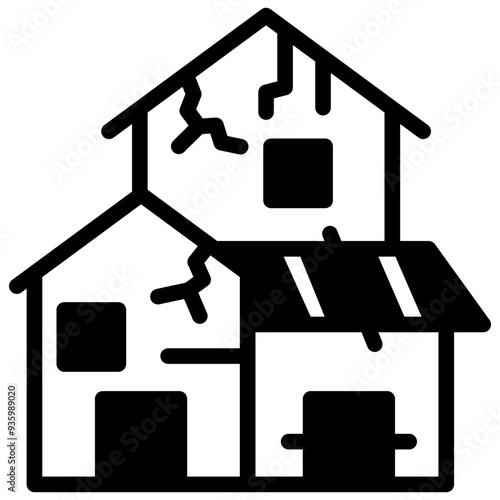 slum icon illustration design with solid