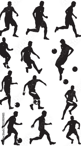 Wallpaper Mural soccer player silhouette illustration. vector set of football (soccer) players  Torontodigital.ca