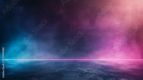 A dark, purple and blue background with a line of light