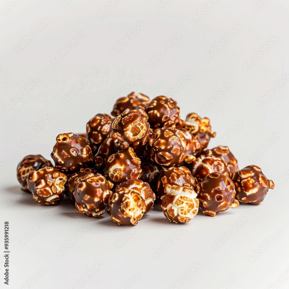 caramel popcorn on white background caramel popcorn on white background