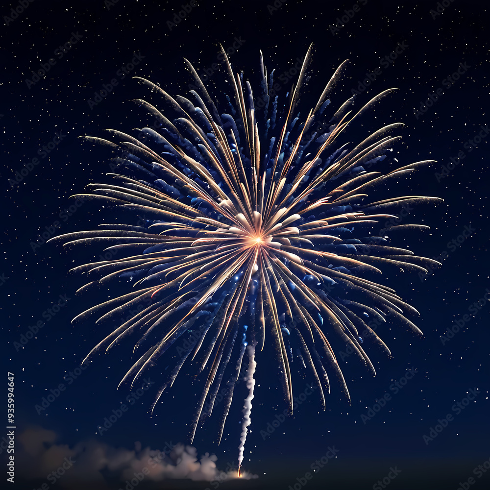 Fototapeta premium Beautiful fireworks in the night sky