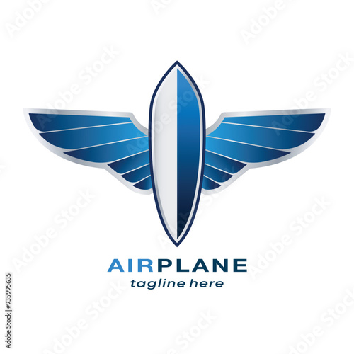 Modern Airplane Wing Logo Design