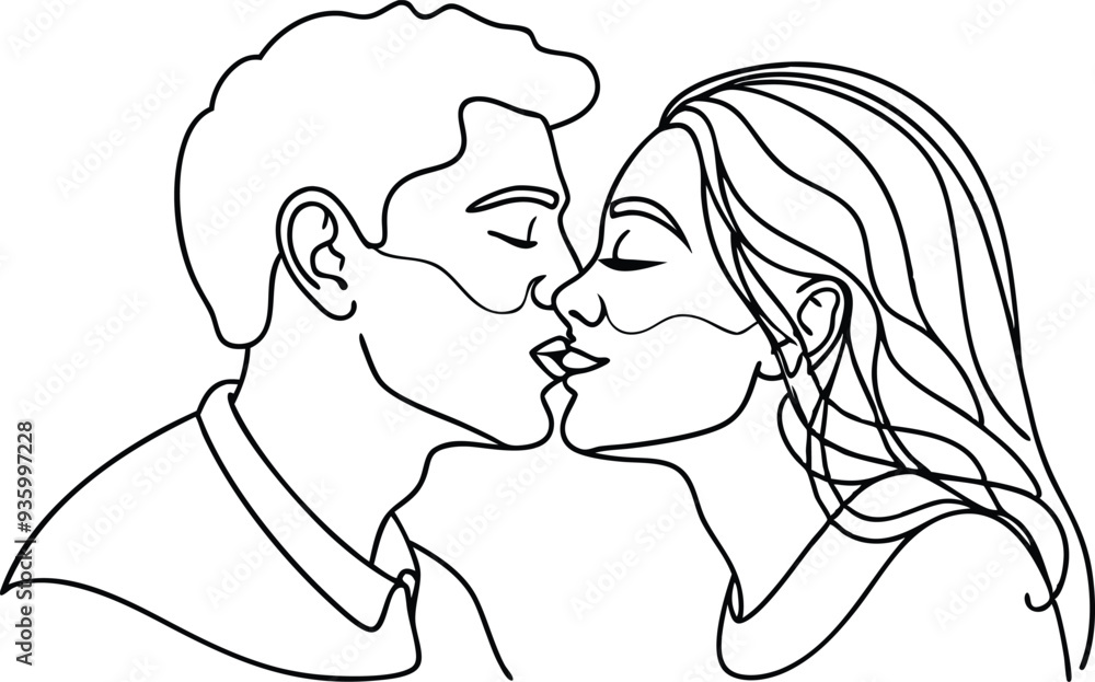 couple kissing line art illustration black and white couple kissing line art illustration black and white