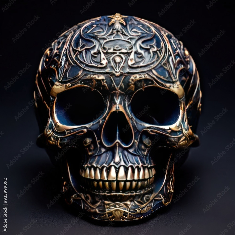 the AI Image Generator, skull on black the AI Image Generator, skull on black