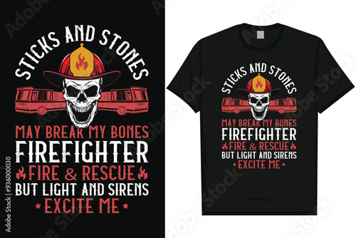 Best firefighter fireman fire rescue graphics tshirt design