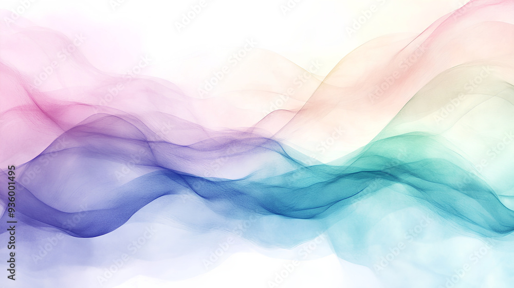 Obraz premium Dreamy Abstract Watercolor Wave Background with Vibrant and Pastel Colors