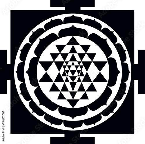 sri yantra icon. Sacred geometry symbol vector 