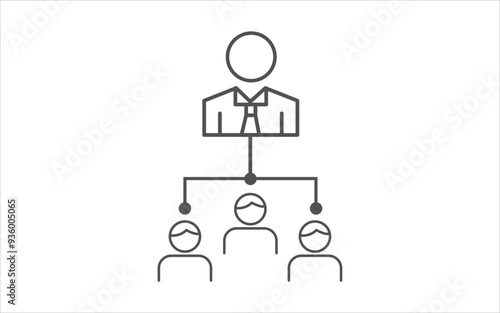 Business network concept. group of male business team management hierarchy. Group chat outline style. high quality, illustration graphic vector design