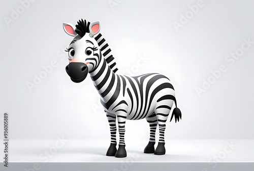 cute cartoon zebra character playful illustration photo