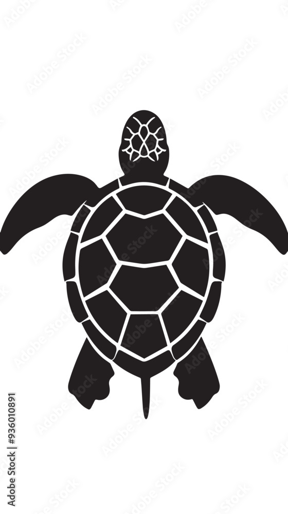 Fototapeta premium Turtle marine animal icon. Sea turtle silhouette. vector illustration 