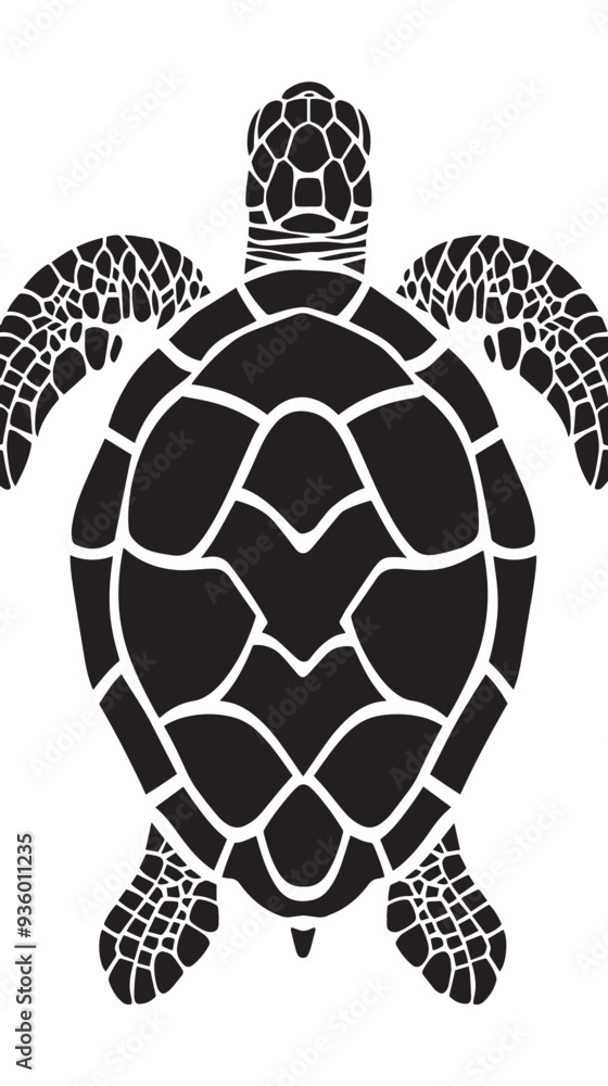 Fototapeta premium Turtle marine animal icon. Sea turtle silhouette. vector illustration 