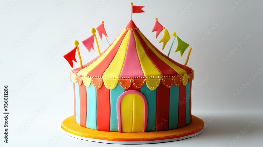 Colorful Cake with Striped Design
Colorful Cake with Striped Design