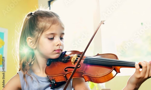 Inspiring Music Class: Young Girl Playing Violin