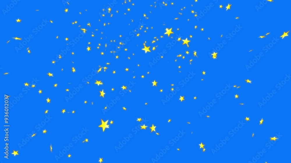 Glowing gold stars falling from top on blue background. For Christmas, Happy Holidays and season's greetings. Glowing gold stars falling from top on blue background. For Christmas, Happy Holidays and season's greetings.